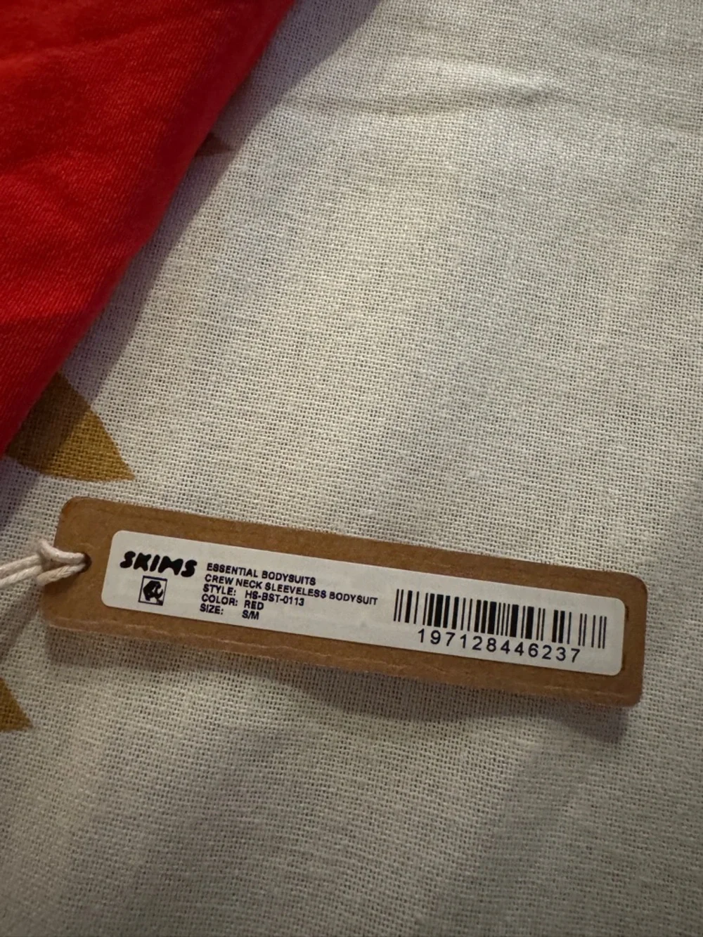 SKIMS Red Sleeveless Snap-Front Bodysuit - Picture 5 of 5